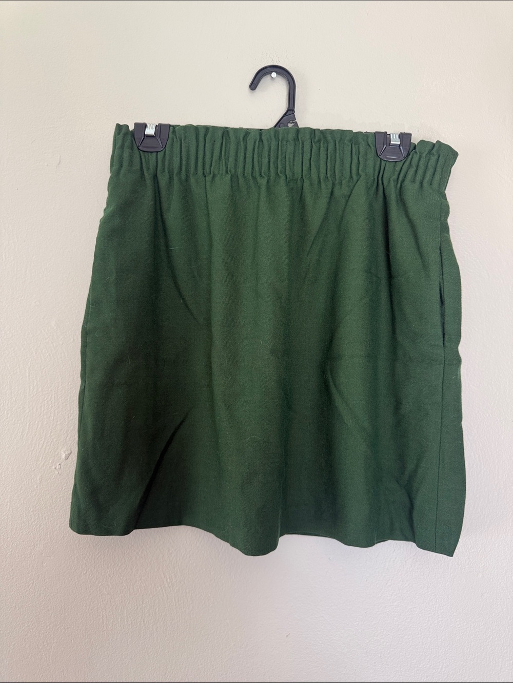 J Crew Deep Green Elastic Waist Mini Skirt 6